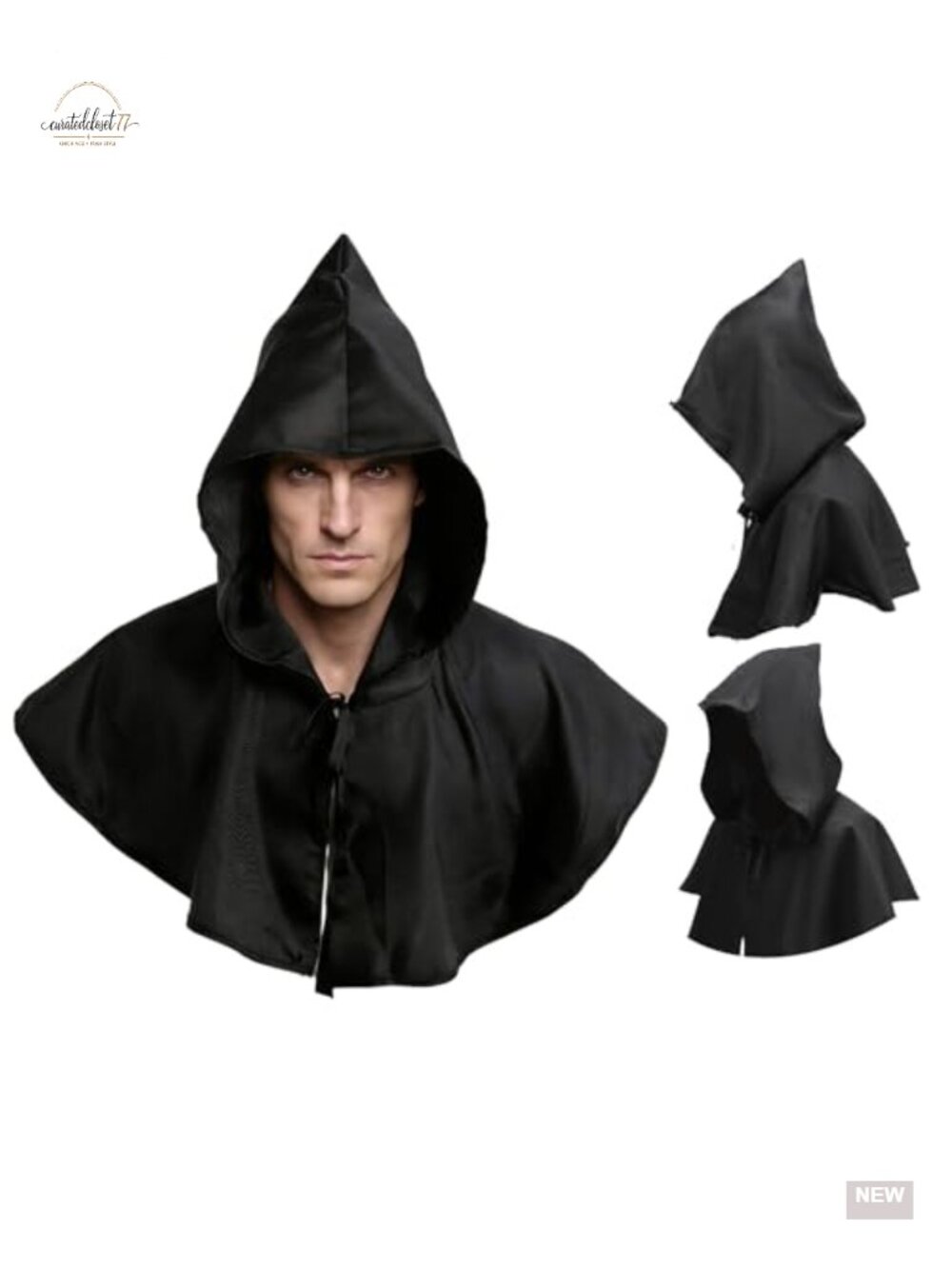 Medieval Hooded Cloak Cape Cosplay Halloween Costume Poncho